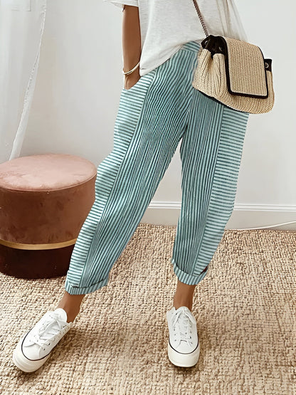 Anna – Striped Cotton Trousers