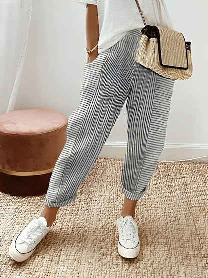 Anna – Striped Cotton Trousers