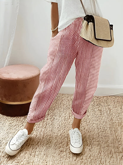 Anna – Striped Cotton Trousers